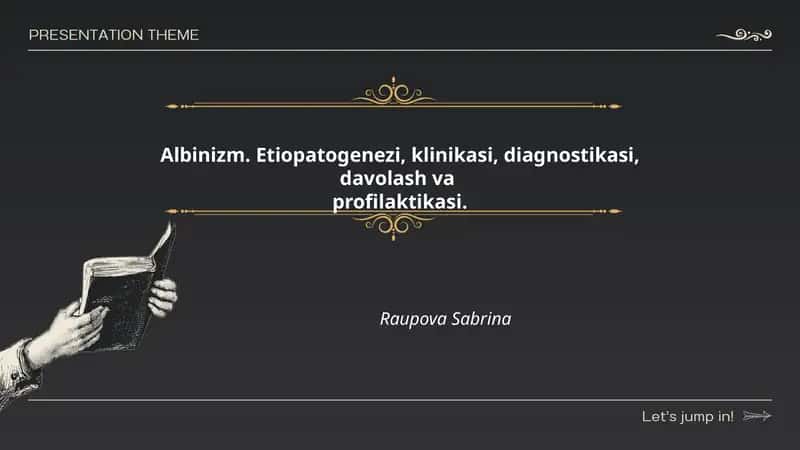 Albinizm. Etiopatogenezi, klinikasi, diagnostikasi, davolash va profilaktikasi