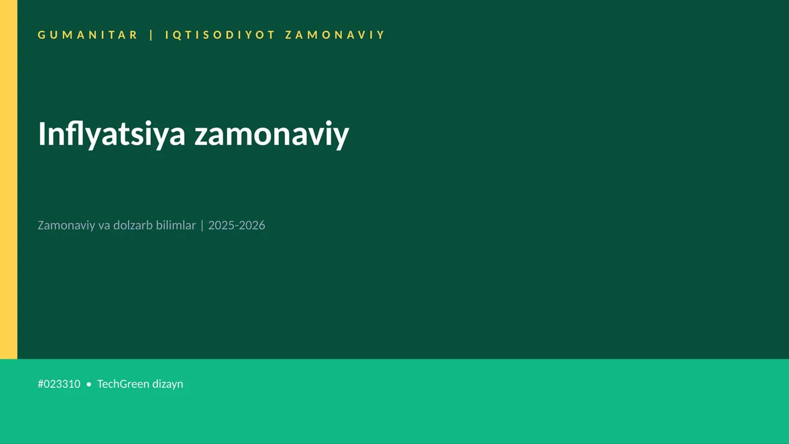 Inflyatsiya zamonaviy