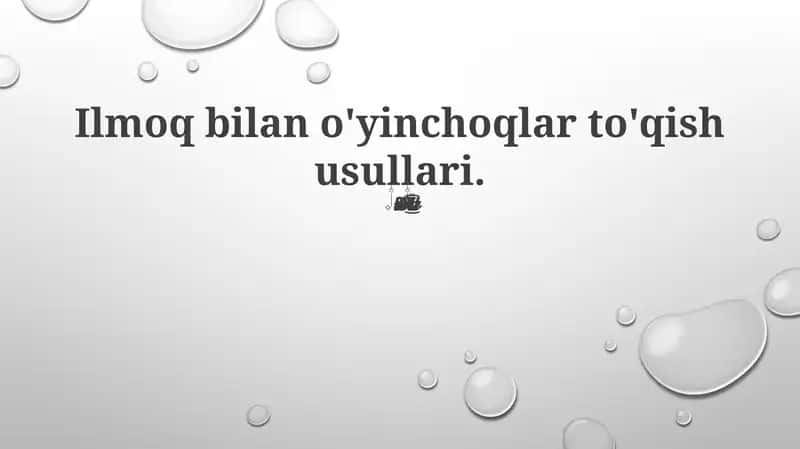 Mavzu: Ilmoq bilan o'yinchoqlar to'qish usullari