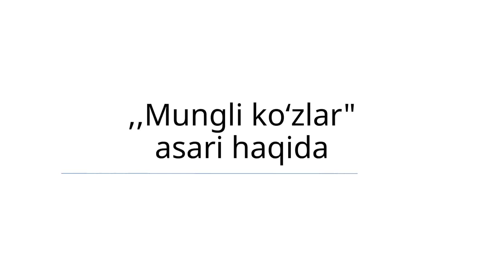 Mungli koʻzlar