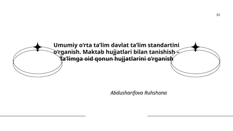 Umumiy o‘rta ta’lim davlat ta’lim standartini o‘rganish