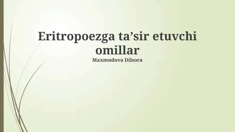 Eritropoezga ta'sir etuvchi omillar