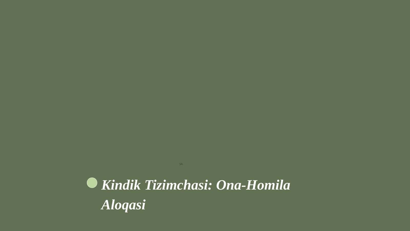 Kindik Tizimchasi: Ona-Homila Aloqasi