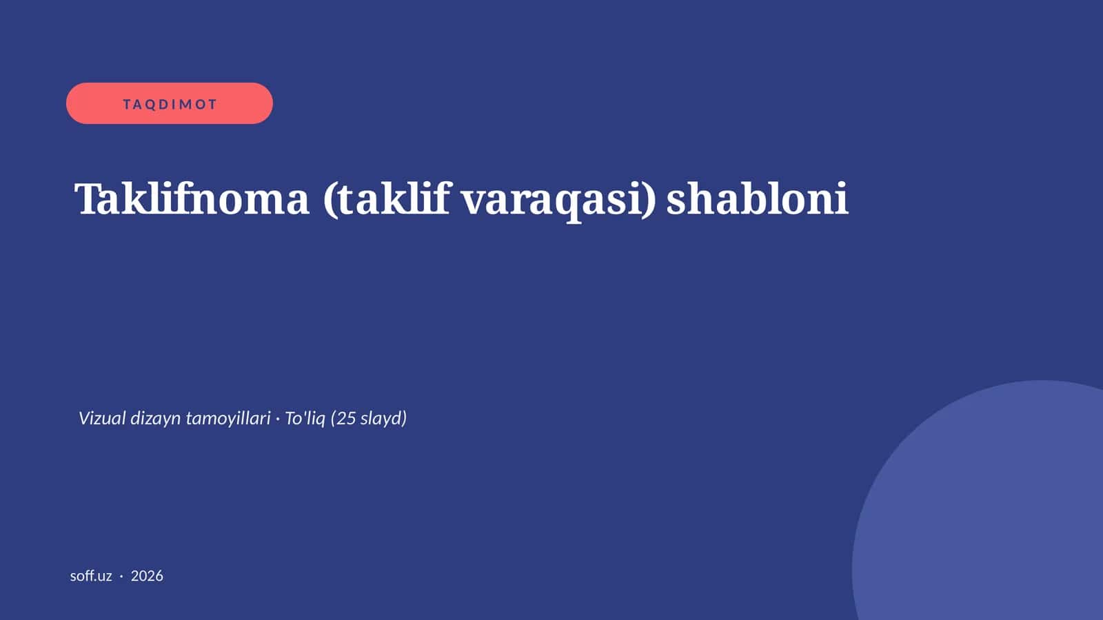 Taklifnoma (taklif varaqasi) shabloni