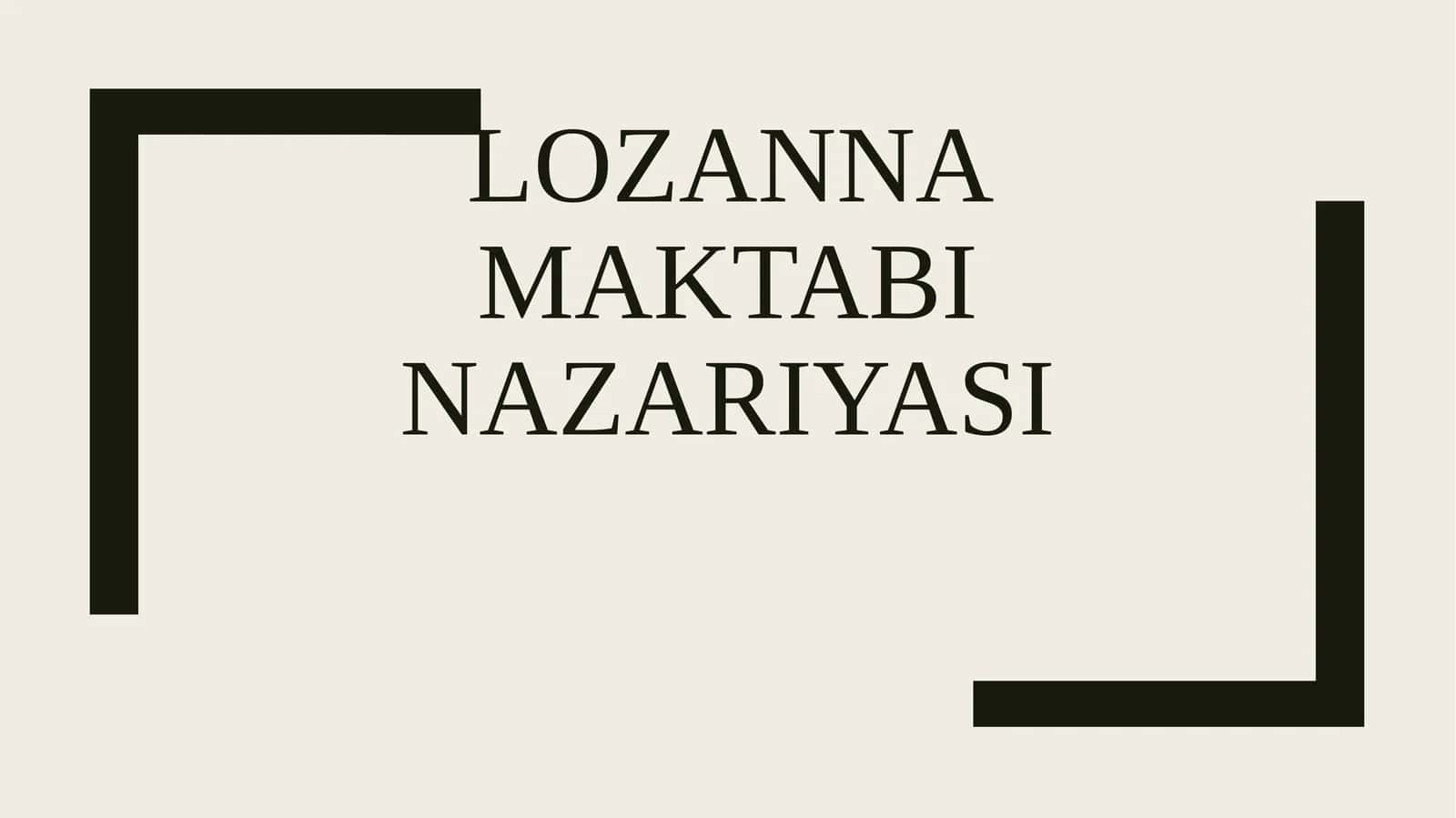 Lozanna maktabi nazariyasi