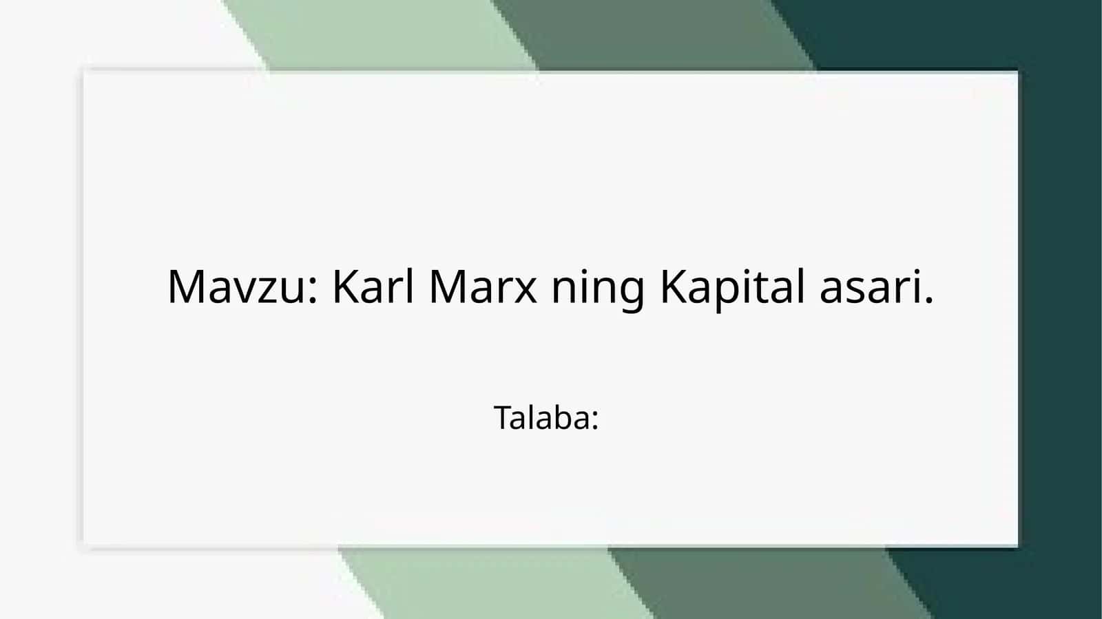 Karl MarxningKapitalasari