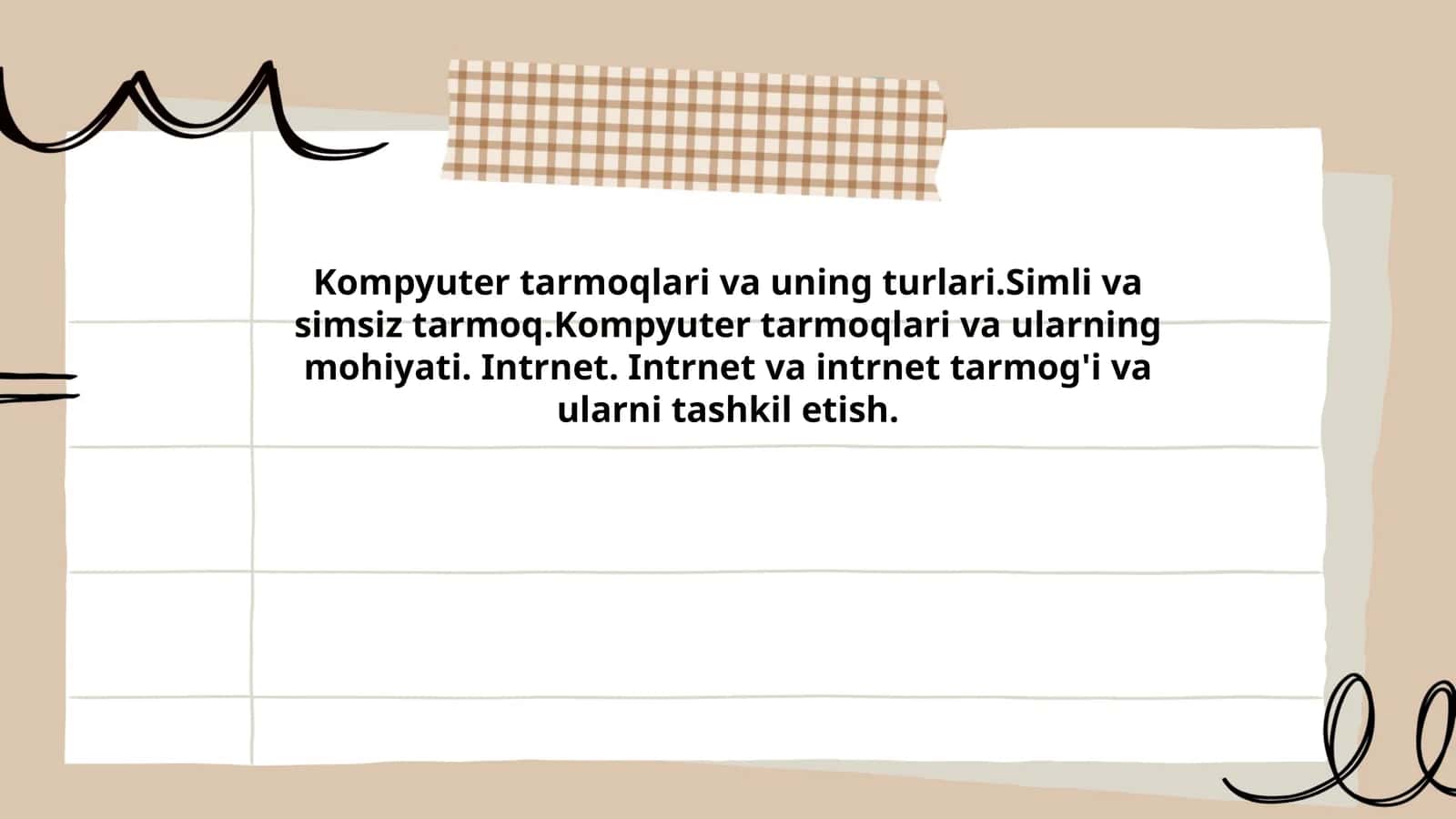 Kompyuter tarmoqlari va ularning mohiyati