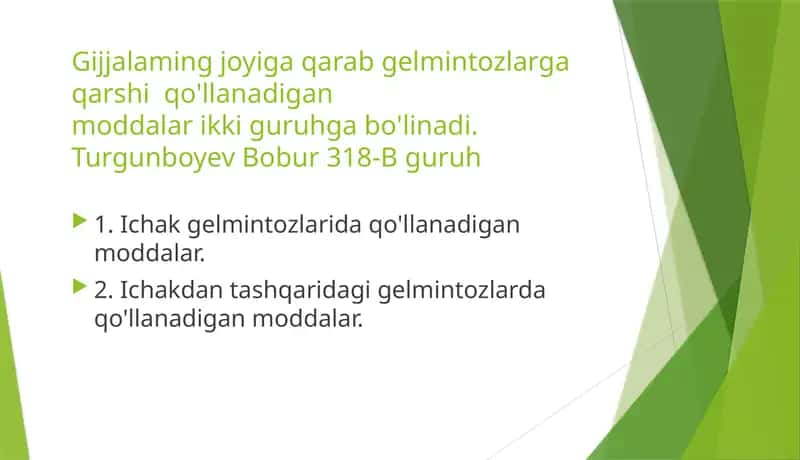 Gelmintozlar va ularning qarshi kengash