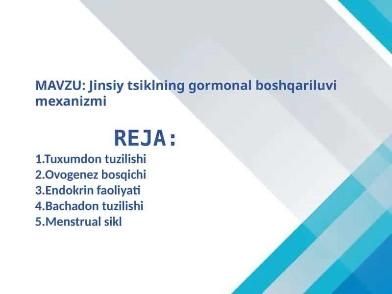Jinsiytsiklninggormonalboshqariluvimexanizmi