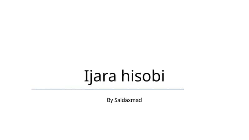 Ijara hisobi