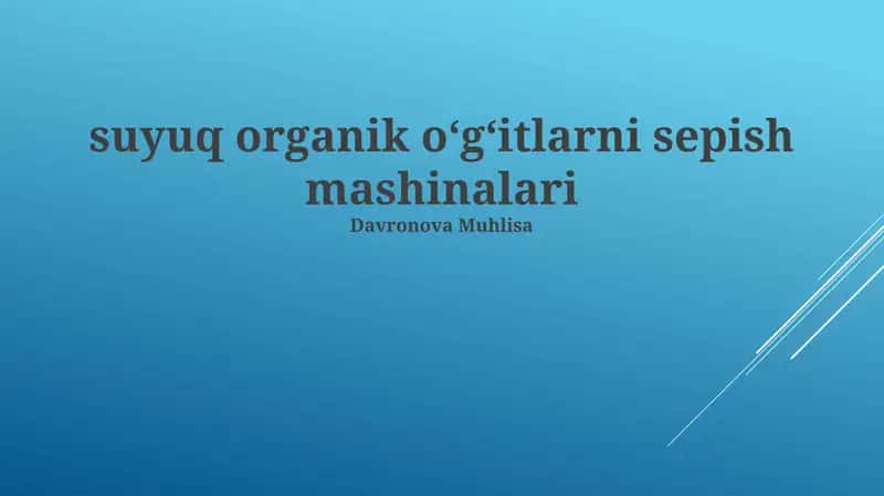 suyuq organik oʻgʻitlarni sepish mashinalari