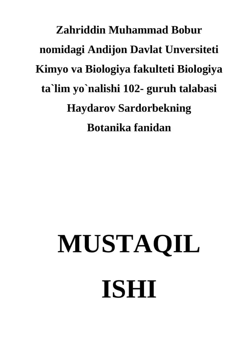 Novdada barglarning joylashishi. Shu mavzu buyicha kurs ishi