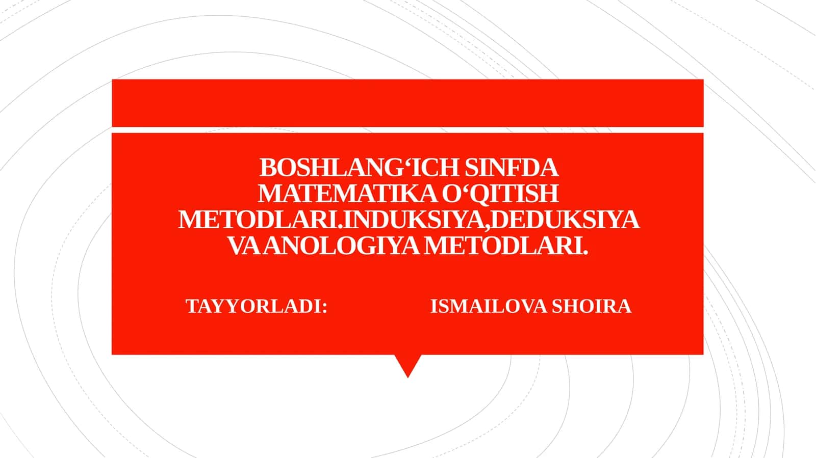 Mataemtika o'qitish metodlari