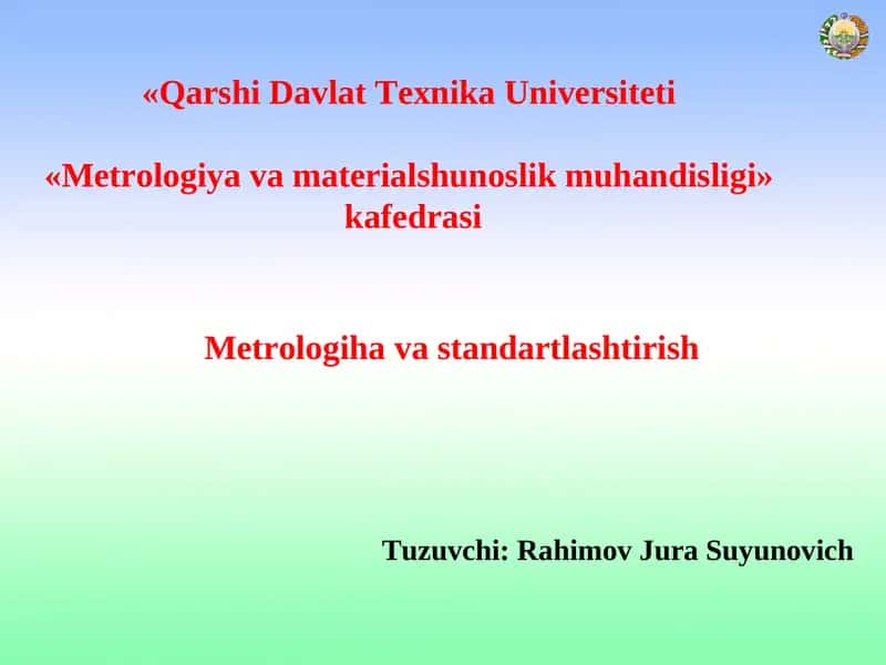 Standartlashtirish asoslari