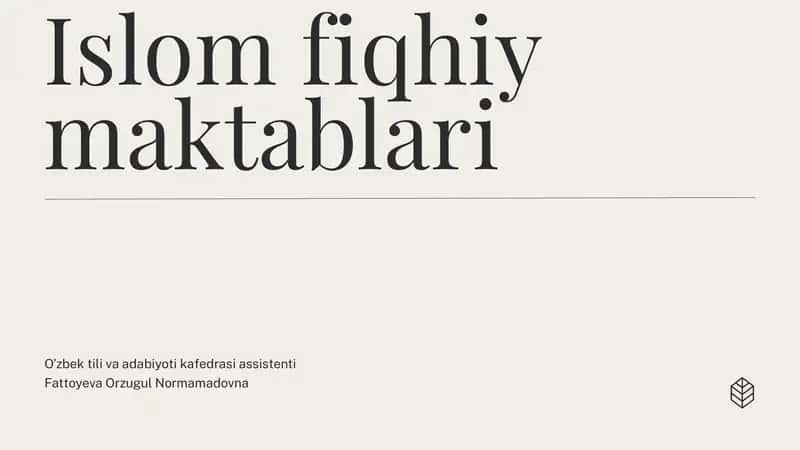 Islom fiqhiy maktablari