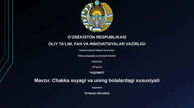 Chakka suyagi va uning bolalardagi xususiyati