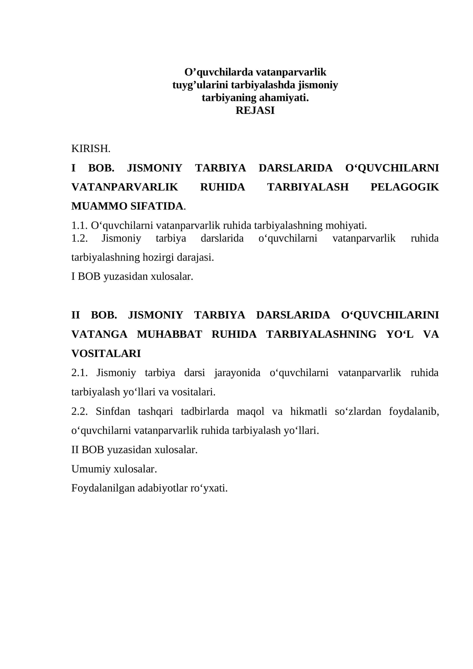 Jismoniy Tarbiya Darslarida O‘quvchilarni Vatanparvarlik Ruhida Tarbiyalash