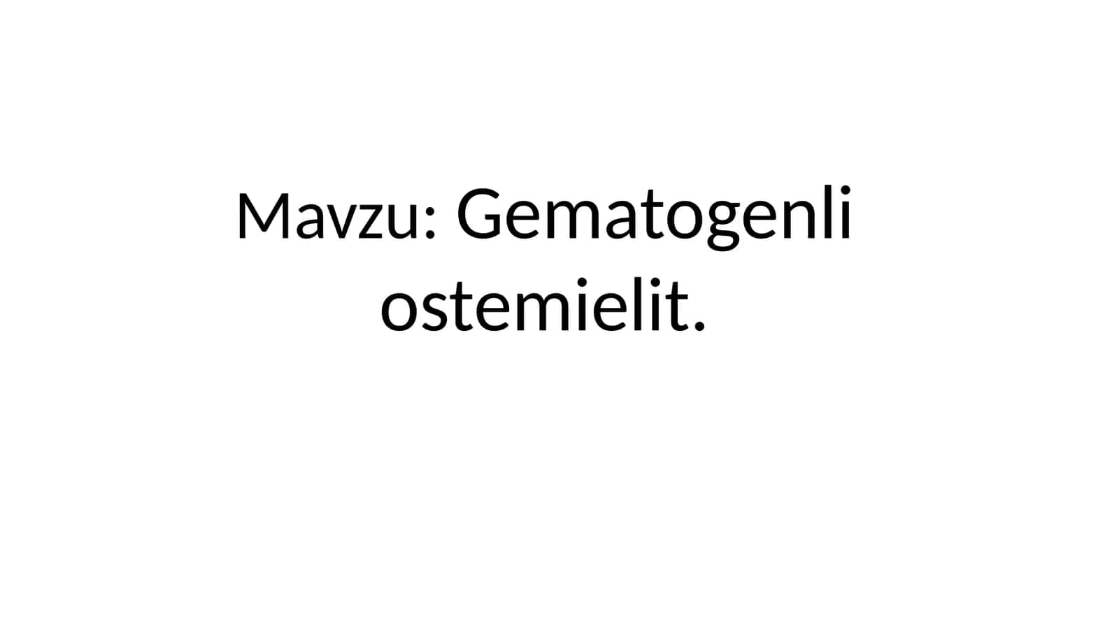 Gematogenli ostemielit