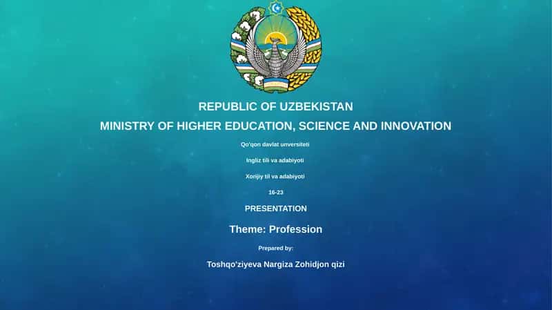 Presentation on Profession
