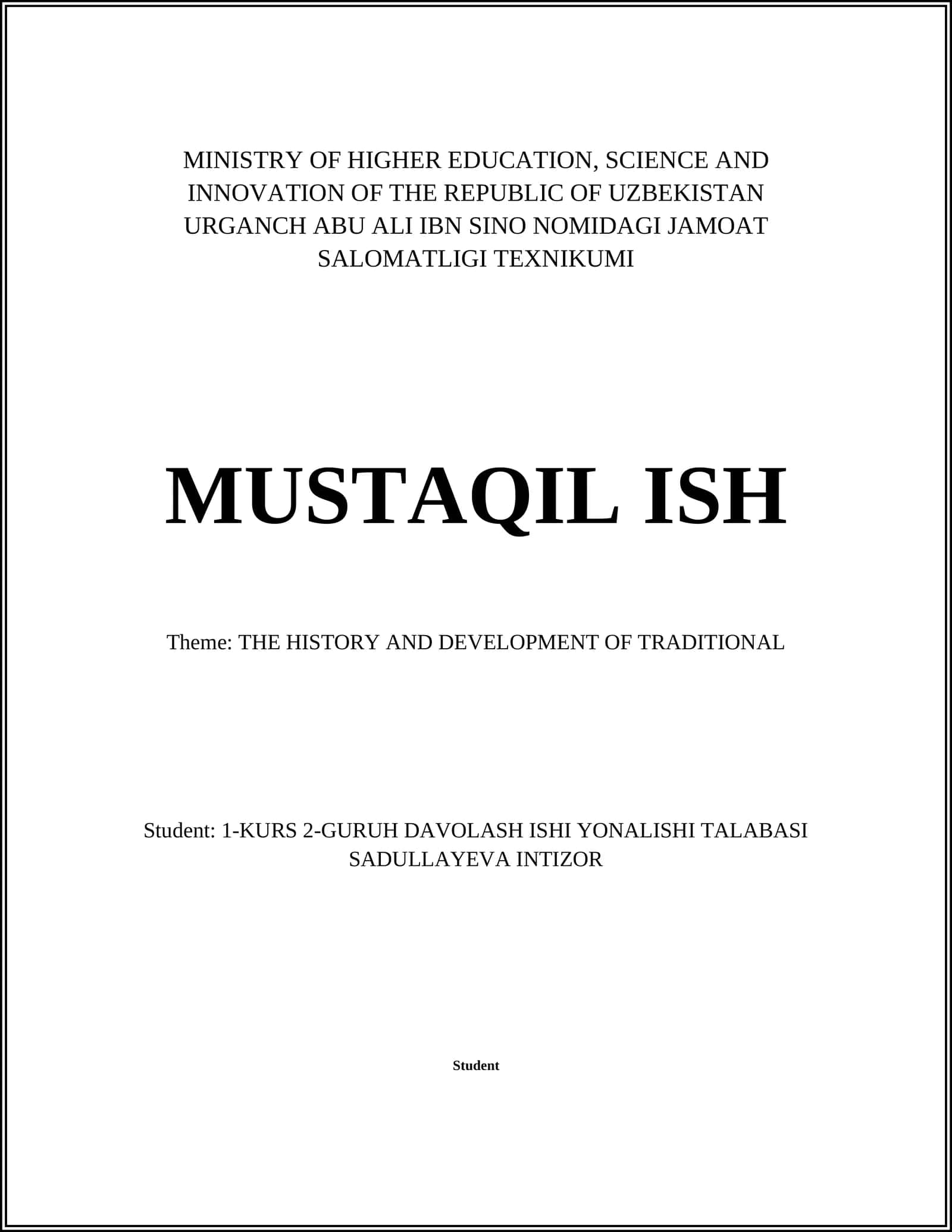 Traditional Medicine: Origins and Development