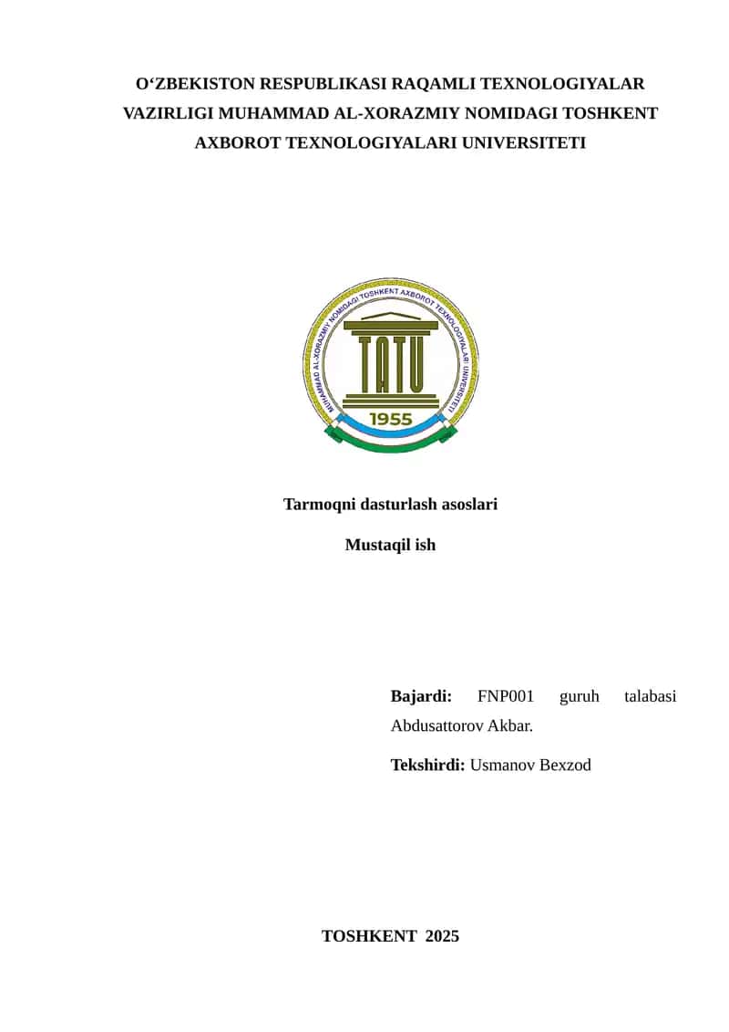 TCP protokoli asosida ochiq portlarni skanerlash ilovasini yaratish