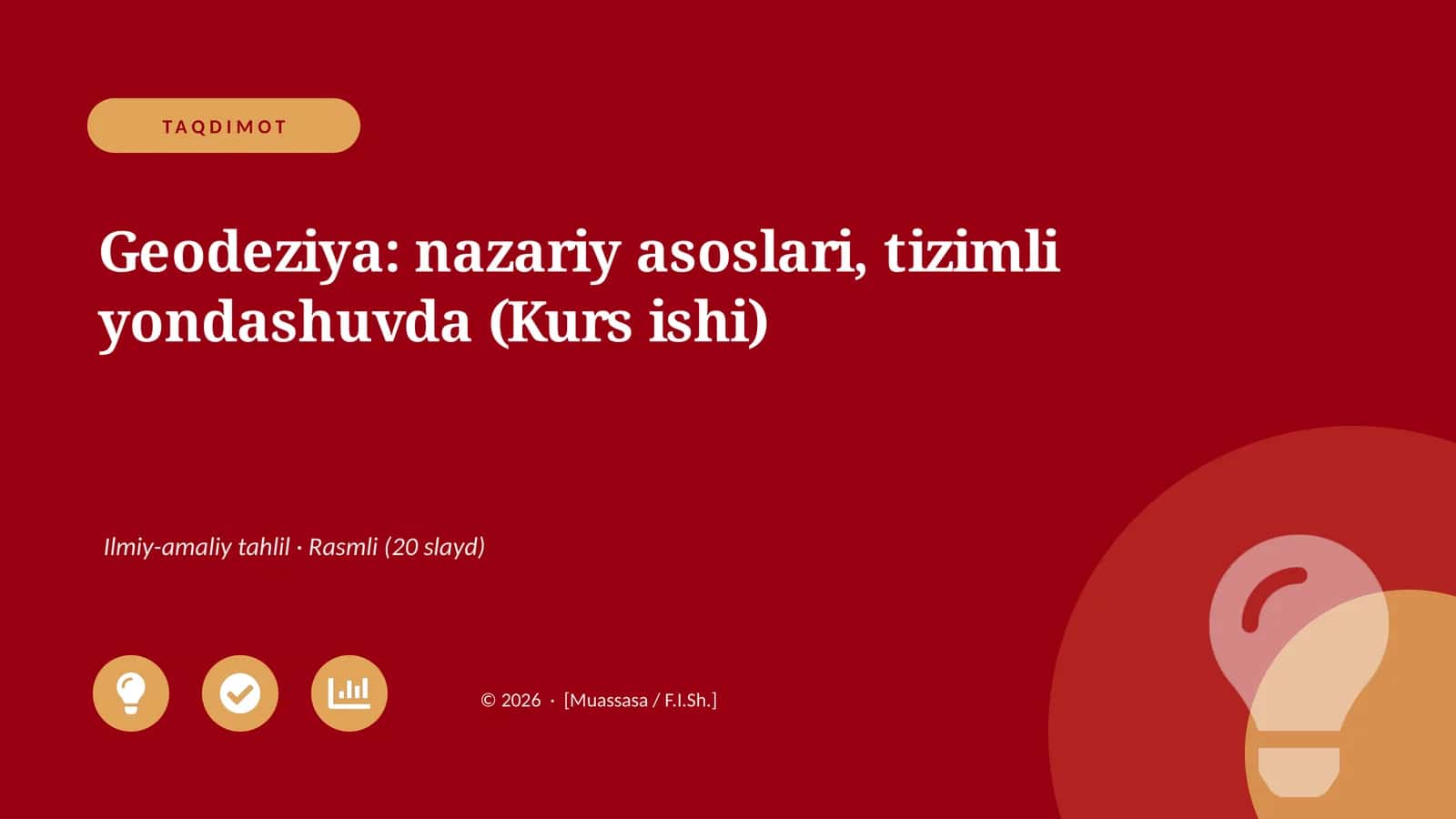 Geodeziya: nazariy asoslari, tizimli yondashuvda (Kurs ishi)