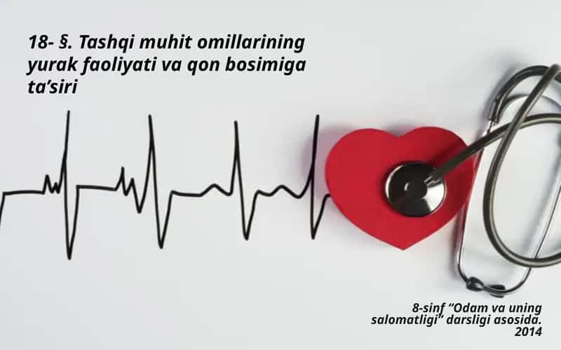 Tashqimuhitomillarining yurak faoliyati va qon bosimi g'a