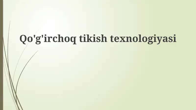 Doll tikish texnologiyasi