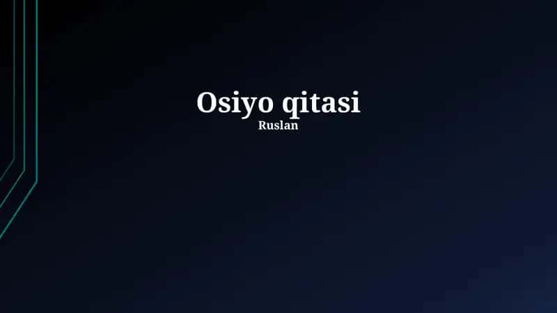Osiyo ekologiyasi