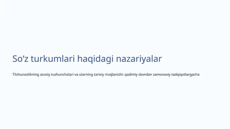 Soʻz turkumlari haqidagi nazariyalar