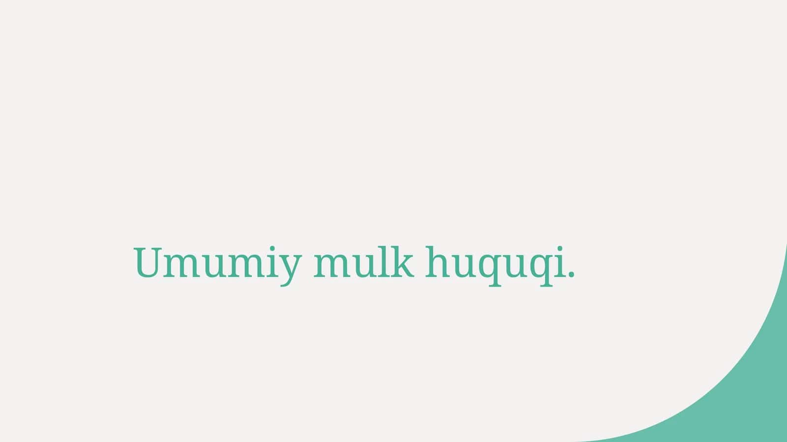 Umumiy mulk huquqi