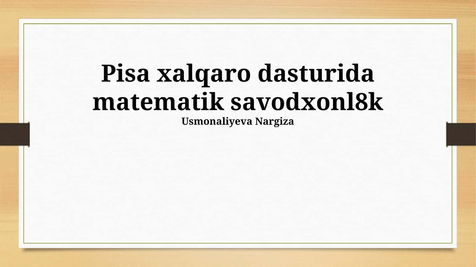 PISA Matematik Savodxonligi Dasturi