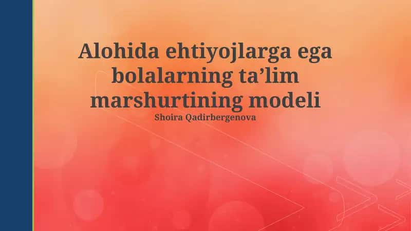 Maxsus ehtiyojlarga ega bolalarning taʼlim marshurtining modeli