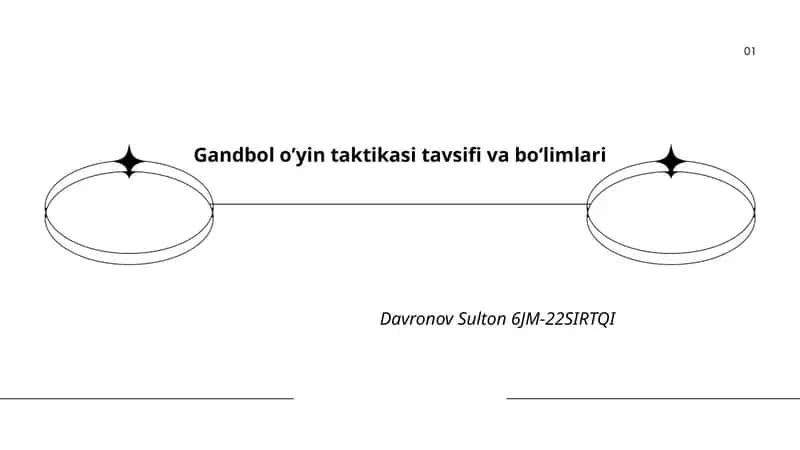 Gandbol o’yin taktikasi tavsifi va bo‘limlari