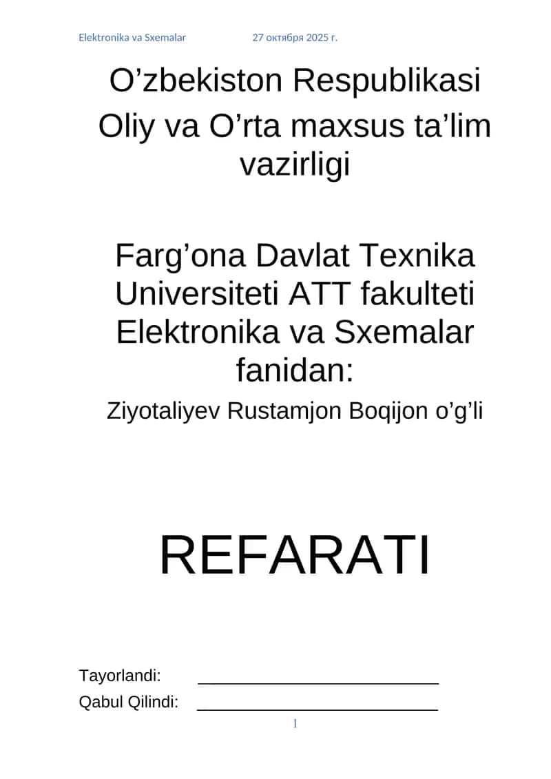 Yarimo‘tkazgichlar xaqida umumiy ma’lumotlar