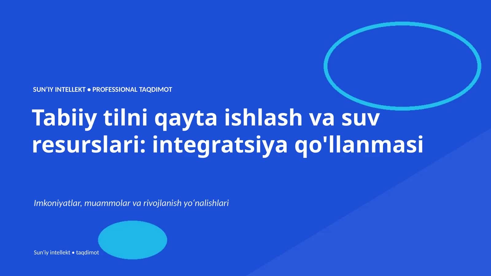 SUNʼIY INTELLEKT • PROFESSIONAL TAQDIMOT