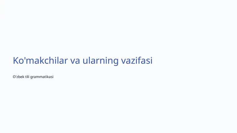 O'zbek tili grammatikasi