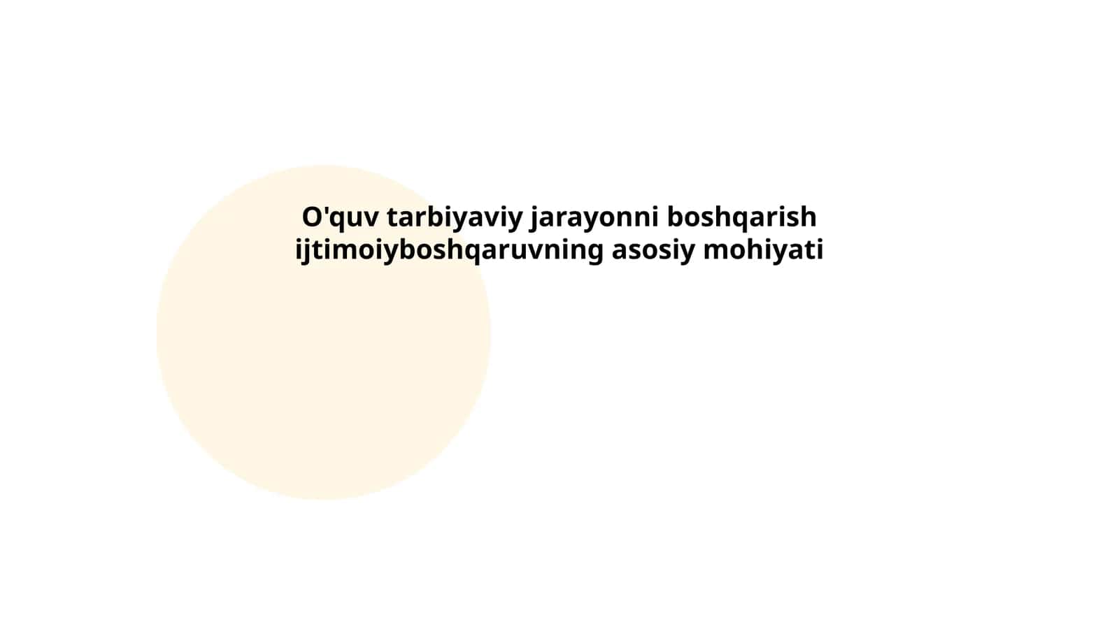 O'quv tarbiyaviy jarayonni boshqarish