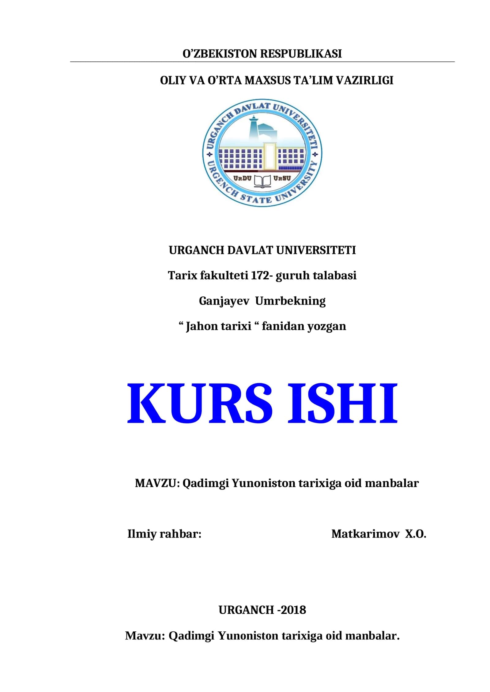 Qadimgi Yunoniston tarixiga oid manbalar