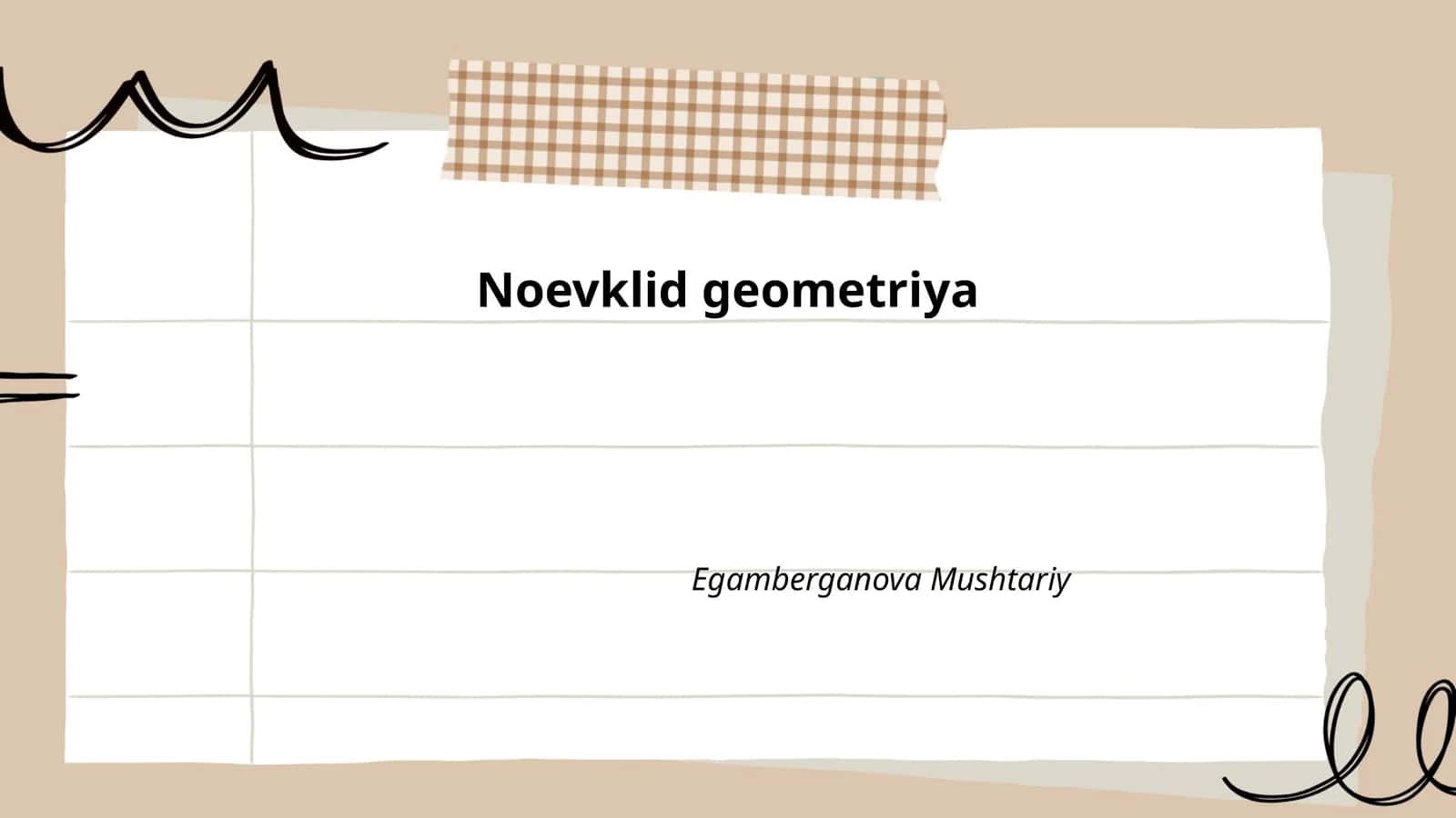 Noevklid geometriya