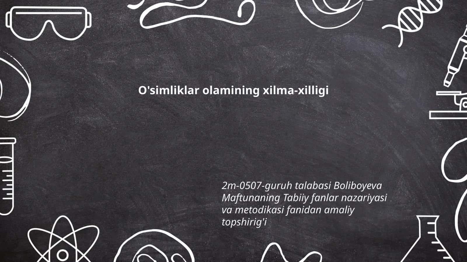 O'simliklar olamining xilma-xilligi