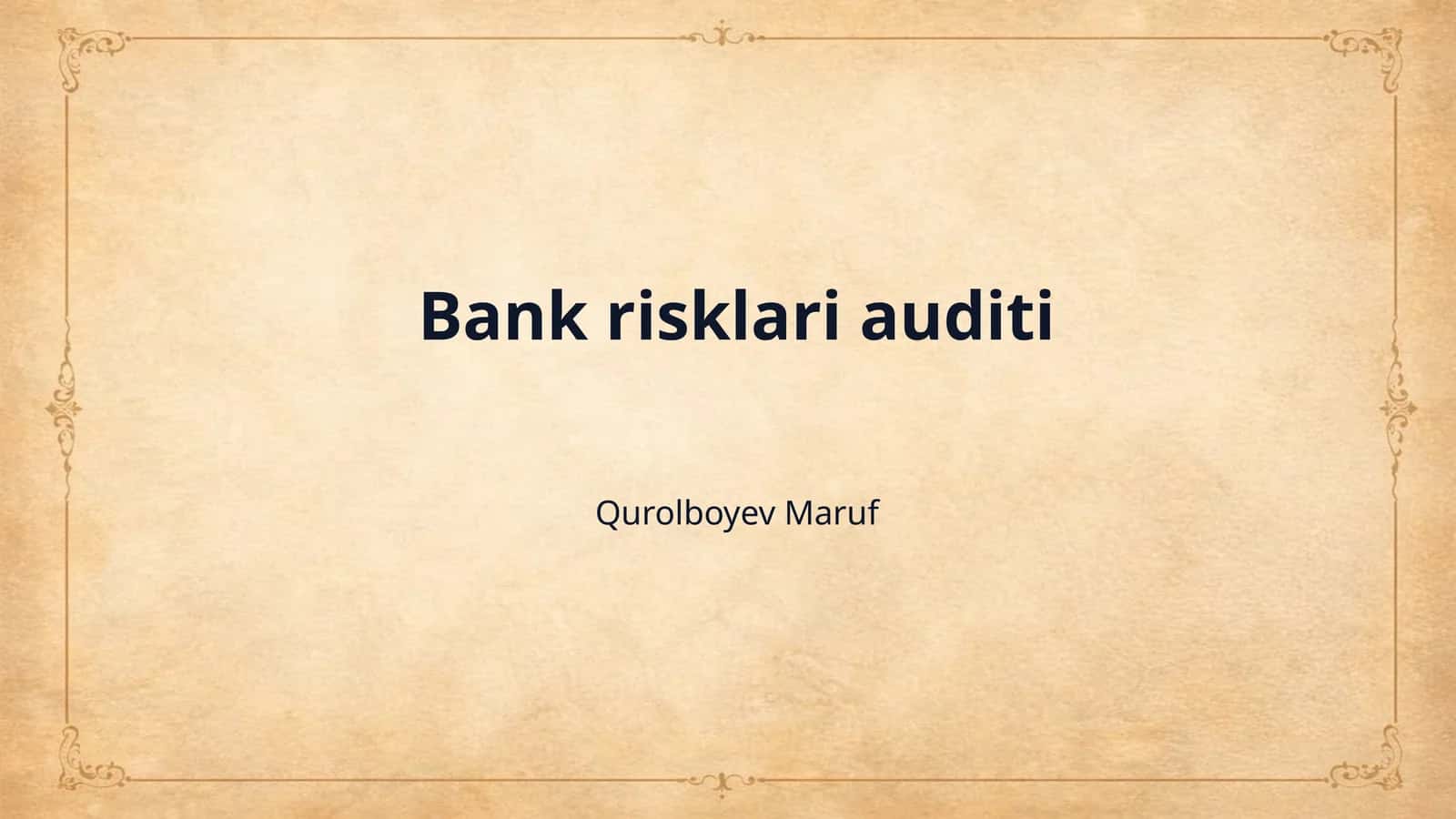 Bank risklari auditi