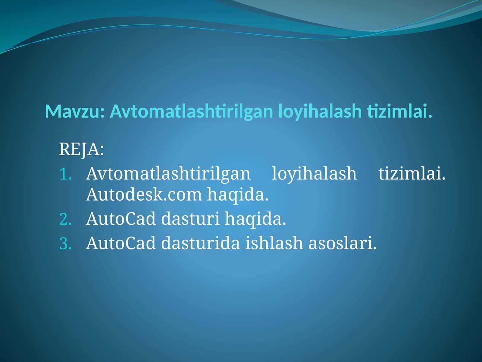Avtomatlashtirilgan loyihalash tizimlari