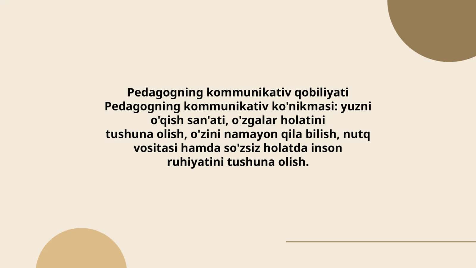 Pedagogning kommunikativ qobiliyati