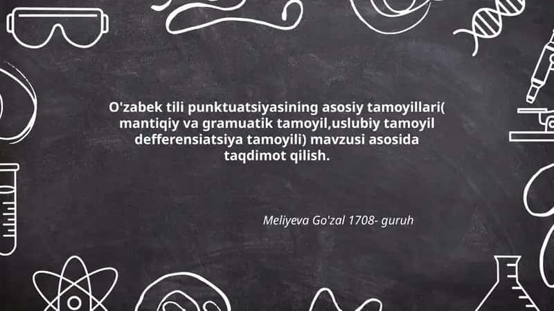 O'zabek tili punktuatsiyasining asosiy tamoyillari