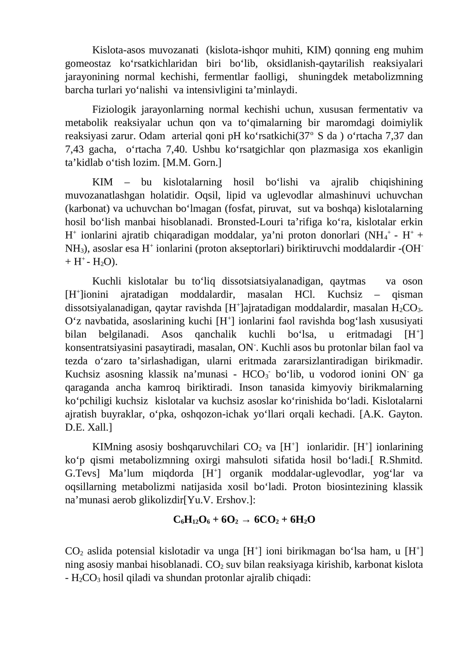 Kislota-asos muvozanati (kislota-ishqor muhiti, KIM)
