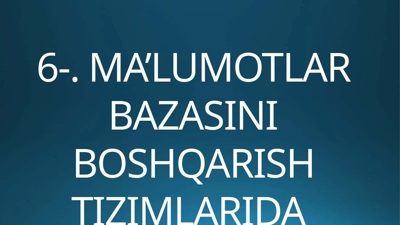 Relatsion modelni yaratish maqsadlari