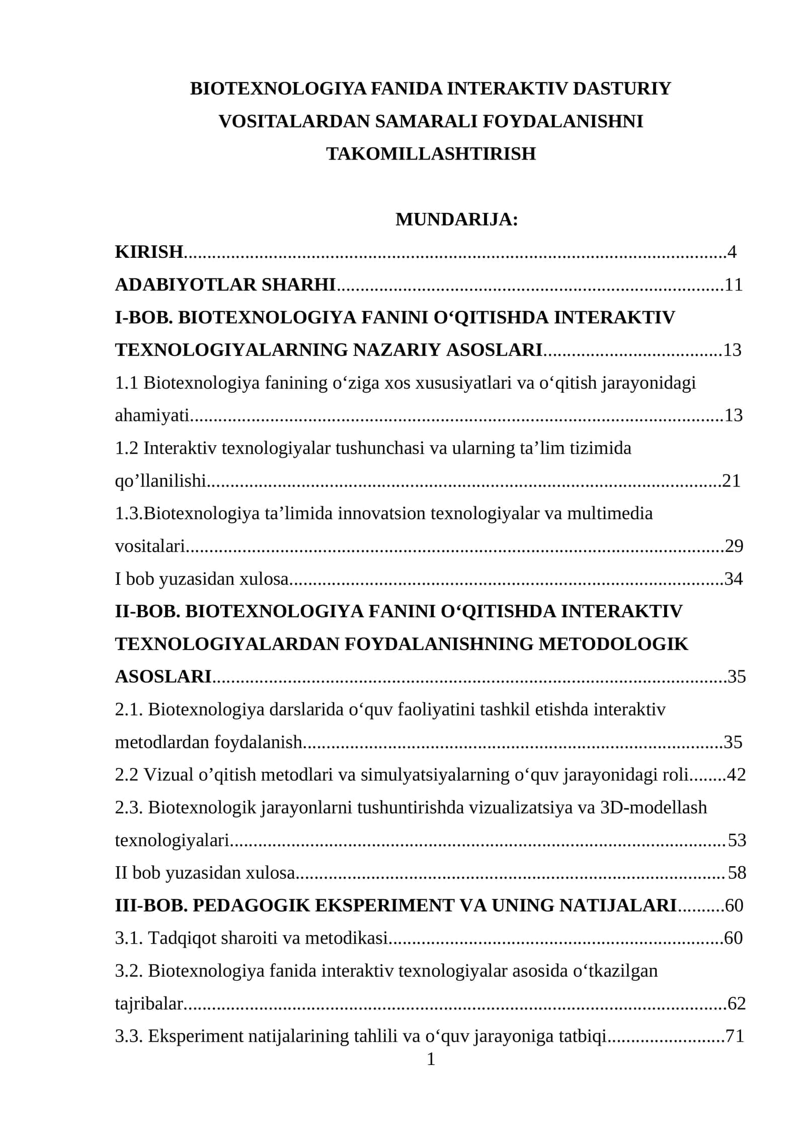 BIOTEXNOLOGIYA FANIDA INTERAKTIV DASTURIY VOSITALARDAN SAMARALI FOYDALANISHNI TAKOMILLASHTIRISH