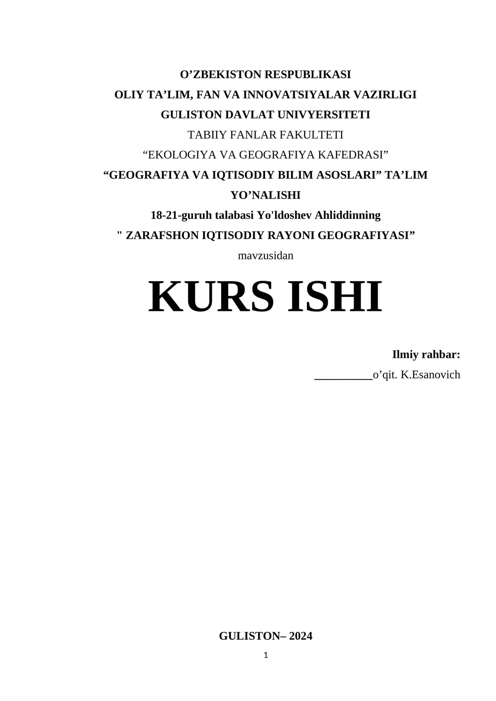 ZARAFSHON  IQTISOFIY RAYONI GEOGRAFIYASI