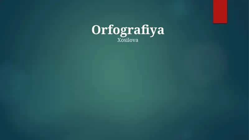 Orfografiya